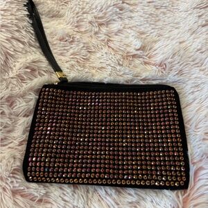 Black Clutch with Gold Rhinestones